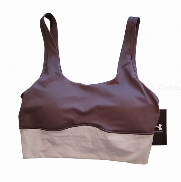 Under Armour Women's Athletic Fitted Crop Tank Built in Bra Chorcoal M - Picture 1 of 4